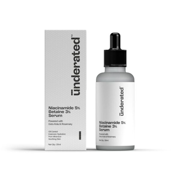 UNDERATED 5% Niacinamide & 3% Betaine Serum Powered 30gm